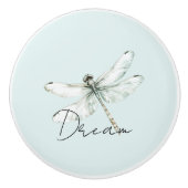 Mint Dragonfly Dream Keramische Knop (Voorkant)