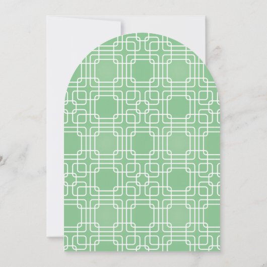 Mint Driftwood Modern Pattern Typography Weddensch Kaart (Achterkant)