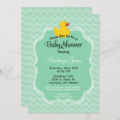 Mint Duck Baby shower Uitnodiging Genderneutraal (Voorkant / Achterkant)