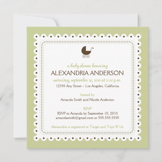 (Mint) Edelwaardig Aanbesteding Baby shower Kaart (Voorkant)