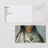 'Mint', een Mandaans Indiaas meisje, 1832 (kleuren Visitekaartje (Voorkant / Achterkant)