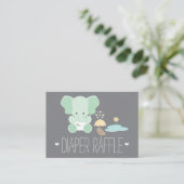 Mint Elephant Little Bird Luier Raffle Tickets Informatiekaartje (Staand voorkant)