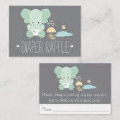 Mint Elephant Little Bird Luier Raffle Tickets Informatiekaartje (Voorkant / Achterkant)