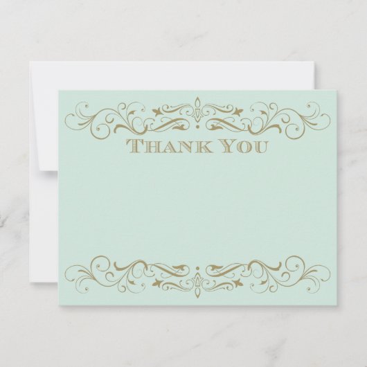 Mint en Antiek goudhuwelijk Bedankkaart (Voorkant)