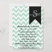 Mint en Black Monogram Baby shower Kaart (Voorkant)