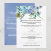 Mint en Blauw Boho Bruiloft Menu (Voorkant / Achterkant)