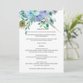 Mint en Blauw Boho Bruiloft Menu (Staand voorkant)