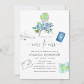 Mint en Blauw Boho Miss naar Mrs Bruiloftsfeest Kaart (Voorkant)