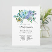 Mint en blauw boho virtuele baby shower kaart (Staand voorkant)