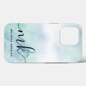 Mint en blauw Case-Mate iPhone case (Achterkant (horizontaal))