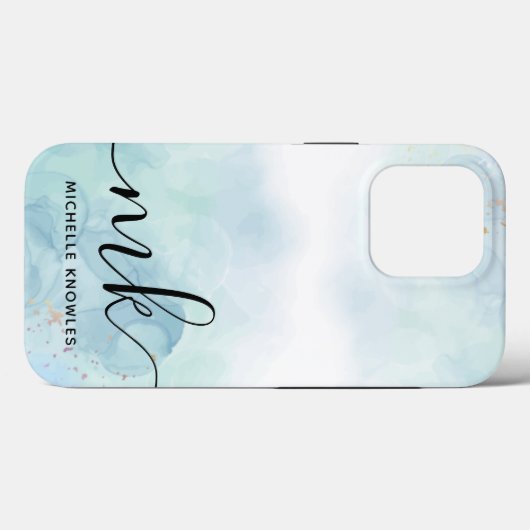 Mint en blauw Case-Mate iPhone case (Achterkant (horizontaal))