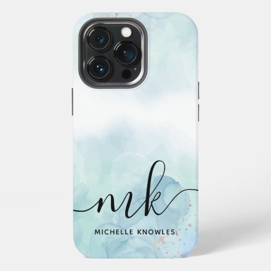 Mint en blauw iPhone hoesje (Achterkant)