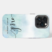 Mint en blauw iPhone hoesje (Achterkant horizontaal)