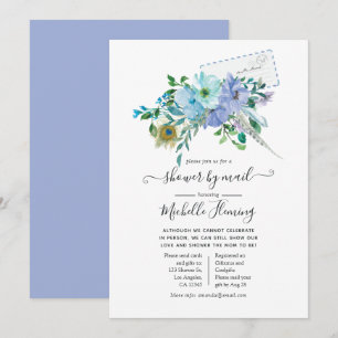 Mint en Blauwe Boho Baby Shower per Post Kaart