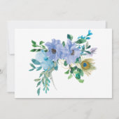 Mint en Blauwe Boho Bloemen Afstudeerfoto Aankondiging (Achterkant)