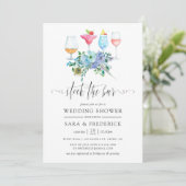 Mint en Blauwe Boho Bloemstuk Voorraad de Bar Kaart (Staand voorkant)