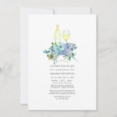 Mint en Blauwe Boho Wijn Thema Viering van het Lev Kaart (Voorkant)