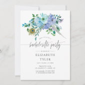 Mint en Blauwe Waterverf Boho Bachelorette Party Kaart (Voorkant)