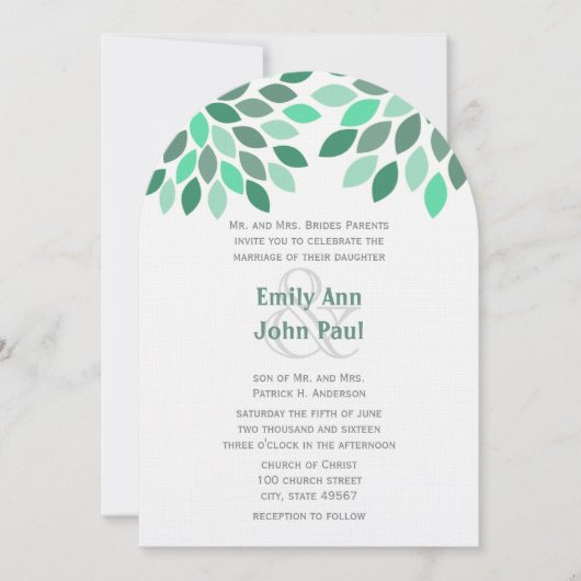 Mint en Blauwgroen Chrysanthemum Tree Fores Kaart (Voorkant)