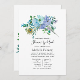 Mint en Blue Boho Baby of Vrijgezellenfeest per po Kaart