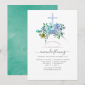 Mint en Blue Boho-bevestiging Kaart (Voorkant / Achterkant)