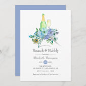 Mint en Blue Boho Brunch en Bubble Vrijgezellenfee Kaart (Voorkant / Achterkant)