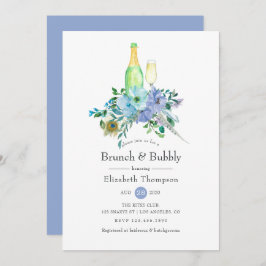 Mint en Blue Boho Brunch en Bubble Vrijgezellenfee Kaart