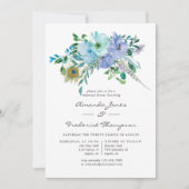 Mint en Blue Boho Floral Rehearsal Dinner Kaart (Voorkant)