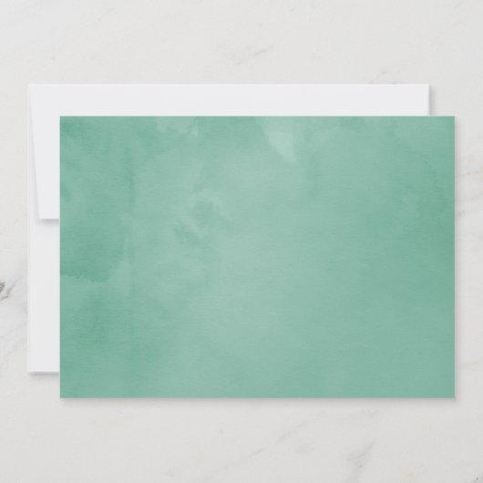 Mint en Blue Boho Floral Wedding Save the Date (Achterkant)