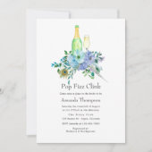 Mint en Blue Boho Pop Fizz Clink Vrijgezellenfeest Kaart (Voorkant)