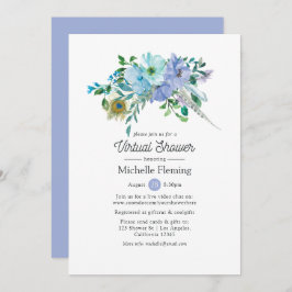 Mint en Blue Boho Virtual Bridal of Baby shower Kaart