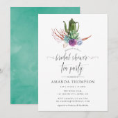 Mint en Blue Boho Vrijgezellenfeest Tea Party Kaart (Voorkant / Achterkant)