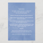 Mint en Blue Boho Wedding Menu (Achterkant)