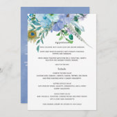 Mint en Blue Boho Wedding Menu (Voorkant / Achterkant)