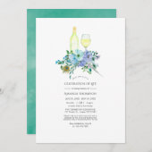 Mint en Blue Boho Wine met de titel 'Celebration o Kaart (Voorkant / Achterkant)