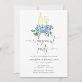 Mint en Blue Boho Wine Tasting Engagement Party Kaart (Voorkant)