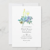 Mint en Blue Boho Wine Tasting QR Code Weddenschap Kaart (Voorkant)