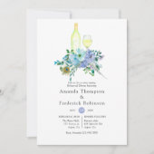 Mint en Blue Boho Wine Tasting Rehearsal Dinner Kaart (Voorkant)