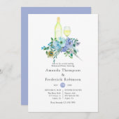 Mint en Blue Boho Wine Tasting Rehearsal Dinner Kaart (Voorkant / Achterkant)