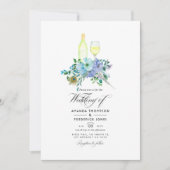 Mint en Blue Boho Wine Tasting Weddenschap Kaart (Voorkant)