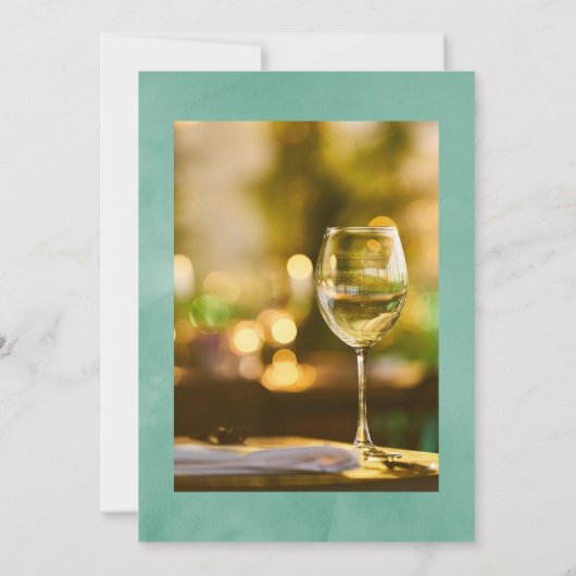 Mint en Blue Boho Wine Theme Celebration of Life Kaart (Achterkant)