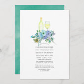 Mint en Blue Boho Wine Theme Celebration of Life Kaart (Voorkant / Achterkant)