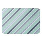 Mint en Blue Preppy Stripes Pattern Badmat (Voorkant)