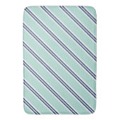 Mint en Blue Preppy Stripes Pattern Badmat (Voorkant Verticaal)