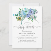 Mint en Blue Waterverf Boho Baby shower Kaart (Voorkant)