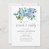 Mint en Blue Waterverf Boho Brunch en Bubble Kaart (Voorkant)