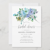 Mint en Blue Waterverf Boho Floral Vrijgezellenfee Kaart (Voorkant)