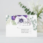 Mint en Blue Waterverf Floral Wedding RSVP Kaart (Staand voorkant)