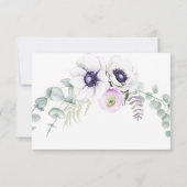 Mint en Blue Waterverf Floral Wedding RSVP Kaart (Achterkant)