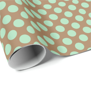Mint en bruin pokadot cadeaupapier